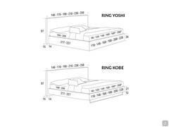 Atlas Lit (standard) - Modèles et dimensions (* Veuillez noter que les modèles king size et super king size ne sont disponibles qu'avec un sommier de 200 cm de profondeur)